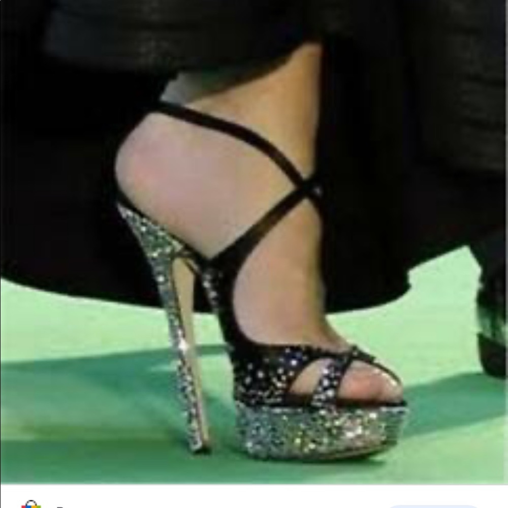 Rare Jimmy Choo SUKI Crystal Jewel Platform  Heels